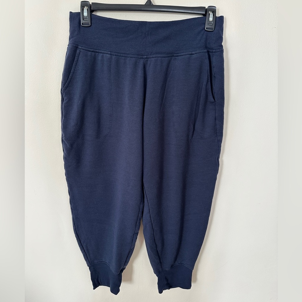 Athleta Coaster Luxe jogger sweatpants navy blue large petite LP
